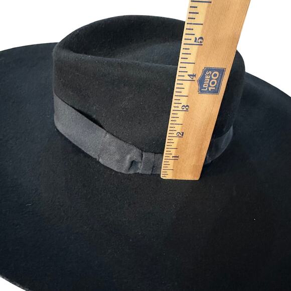 Eric Javits New York Black Felt Wide-Brim Fedora‎ Hat – Packable, Designer - Picture 7 of 7
